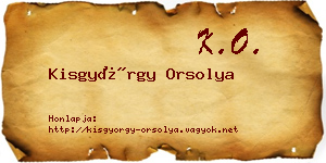 Kisgyörgy Orsolya névjegykártya