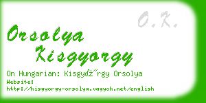 orsolya kisgyorgy business card